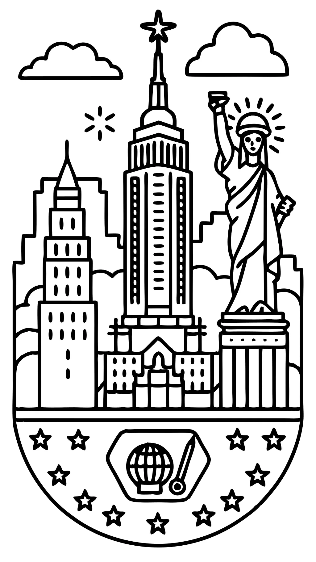 Página para colorear de la ciudad de Nueva York